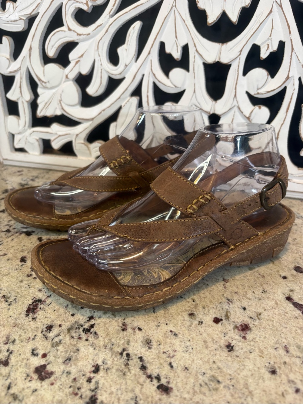 Born Women’s Brown Leather Comfort Sandals Size 8 - Picture 2 of 12